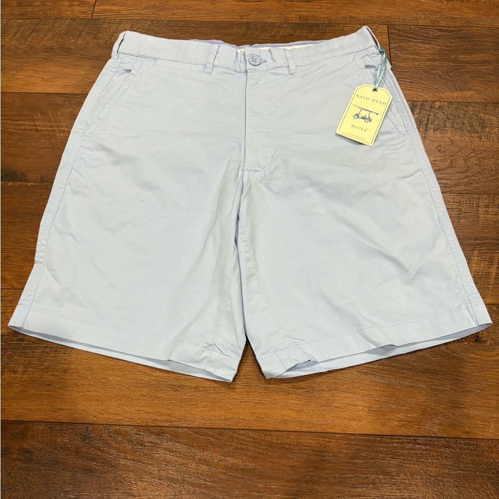 Bald head blues light Blue Flat Front performance golf Shorts size 30 nwt